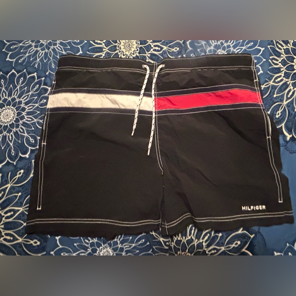 Dark navy men’s Tommy Hilfiger swim trunks